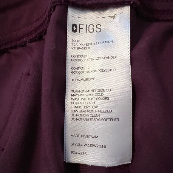 Figs Purple and Orange Jogger Sweatpants with Elastic Cuffs - Picture 3 of 4